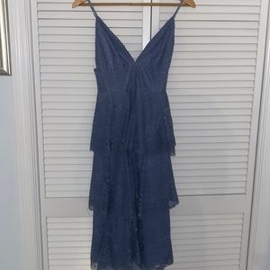 Lulus Periwinkle Ruffled Midi Dress